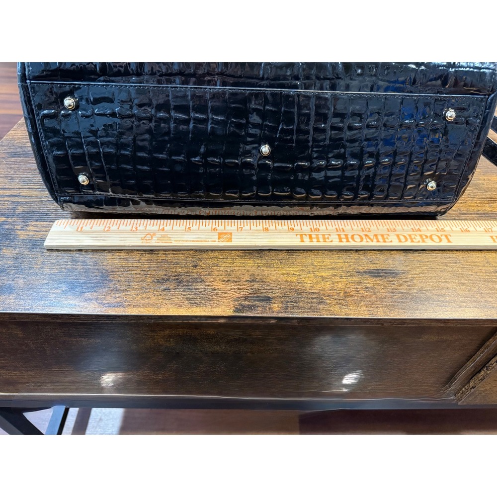 Brahmin Blake Satchel Black La Scala Croc Embossed Leather Tags Attached $425 - Picture 6 of 16